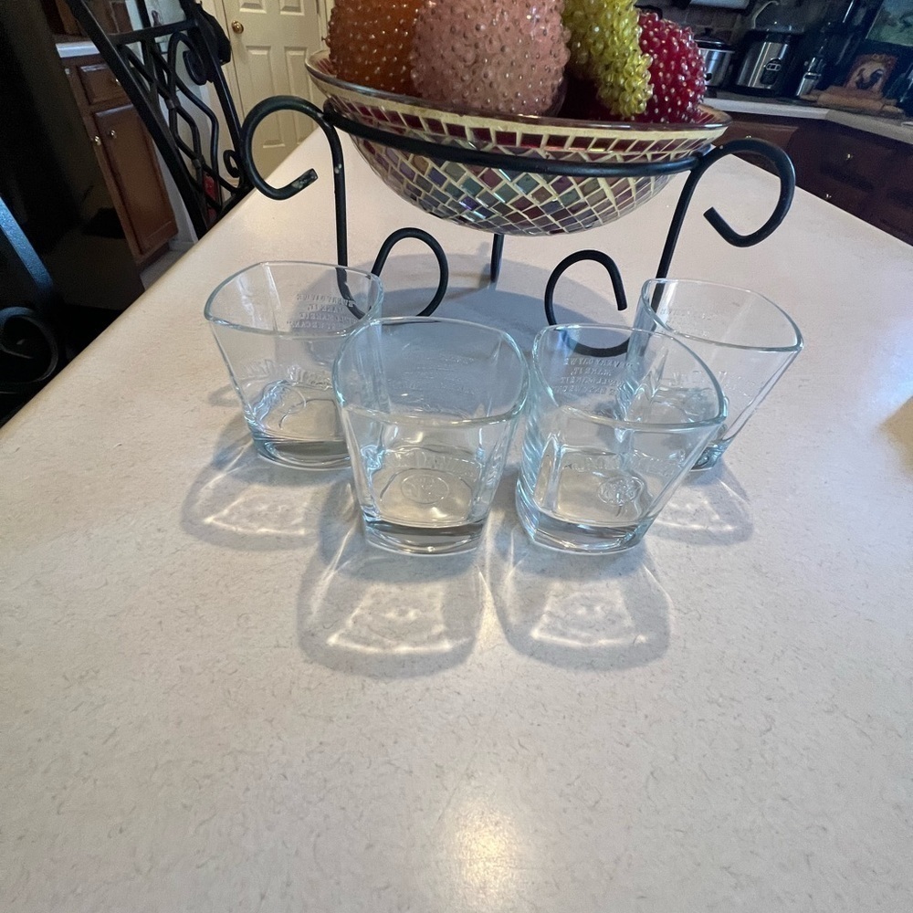Vintage JACK  DANIELS BEVELED GLASSES - Picture 3 of 9